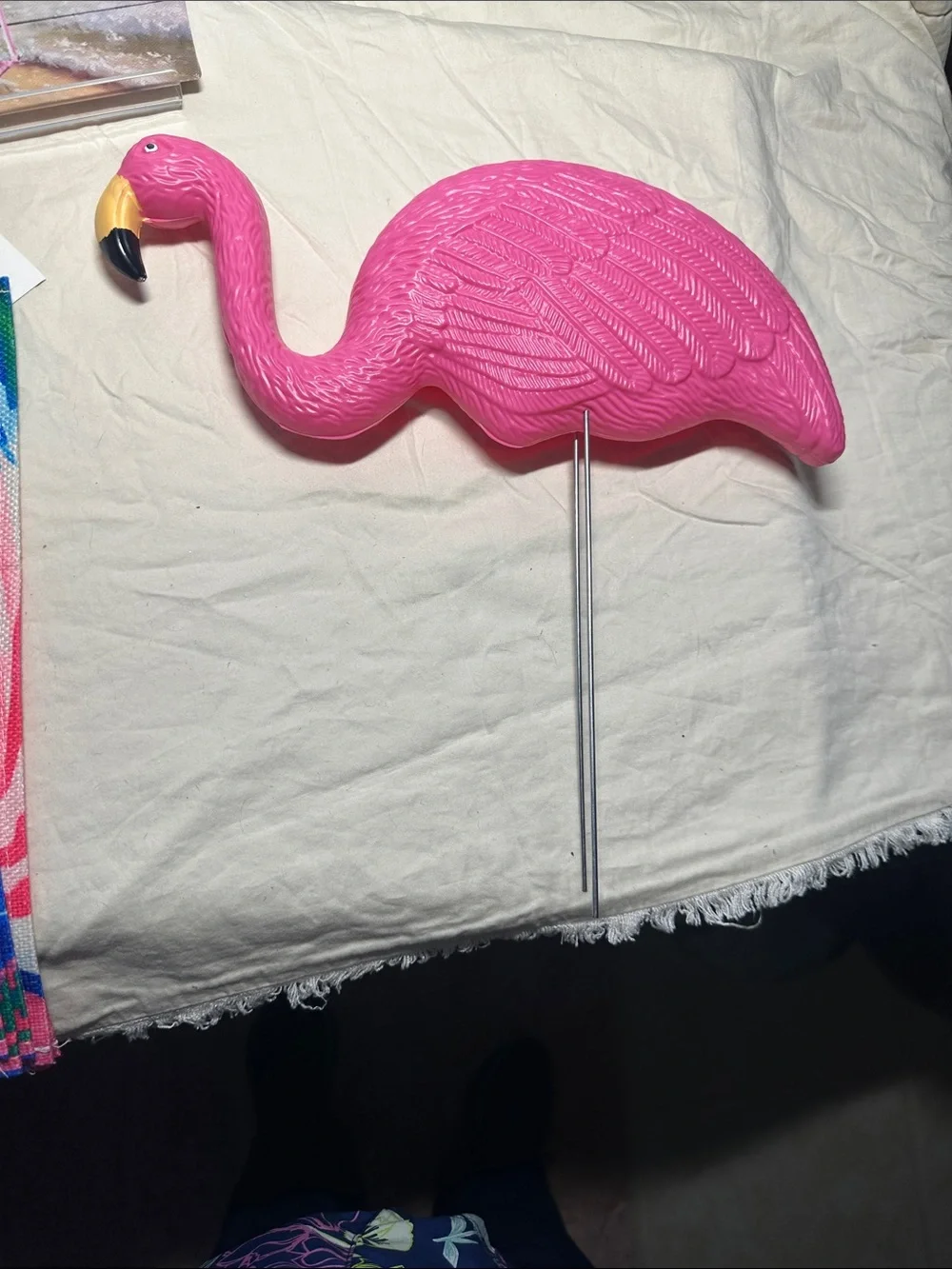 Pink Flamingo Beach Canvas, 4 placemats with Sailboat Print & flamingo  - Home